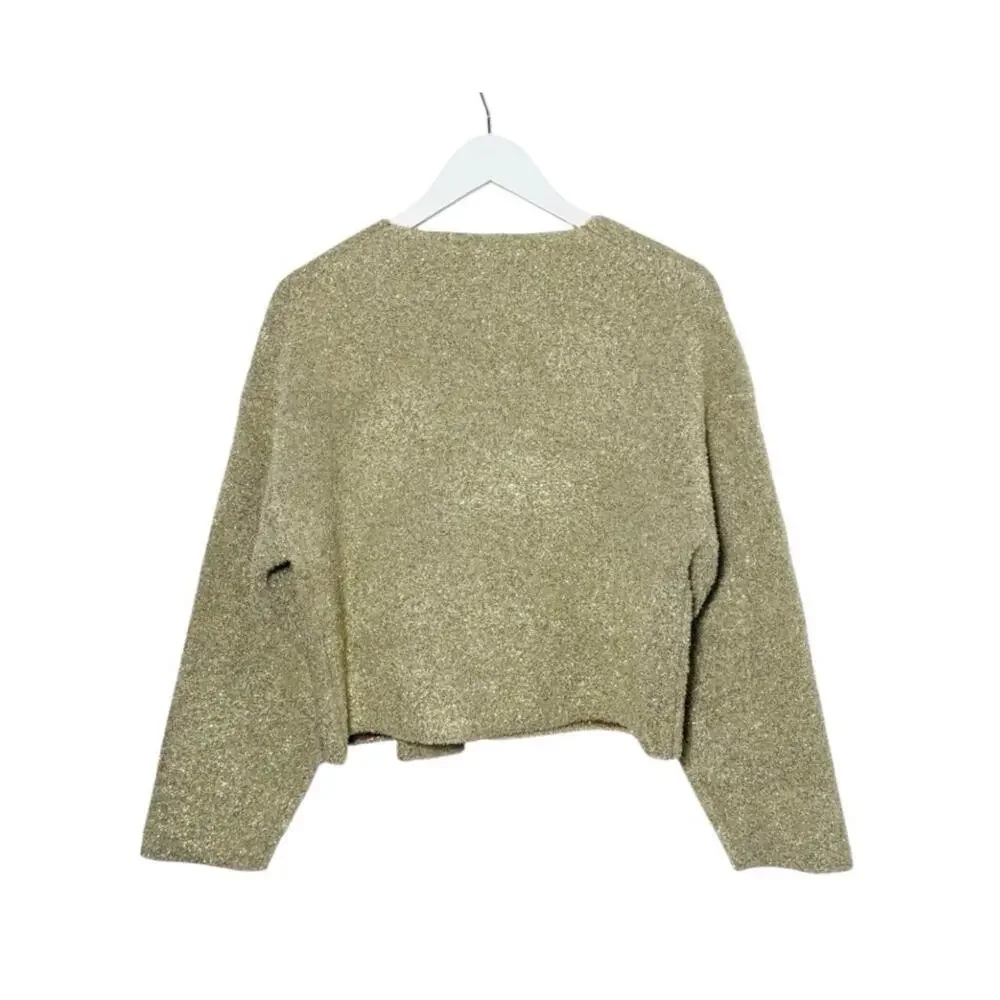 J. Crew Women's Oversized Double-faced Cardigan Metallic Jacket Gold Size S NWT